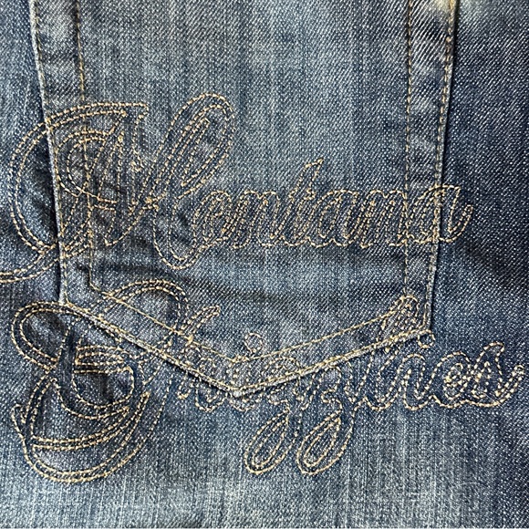 University of Montana Grizzlies Embroidered Denim Skirt 14 by Alyssa Milano - Picture 3 of 8